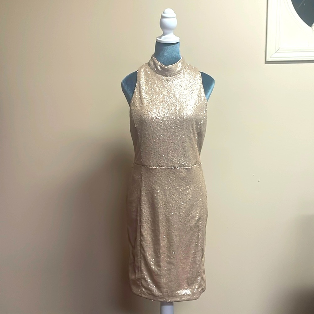 Nikibiki Gold Sequin Mini Dress